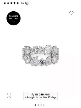 Brilliant Cz Marquise & Round Eternity Ring in Silver